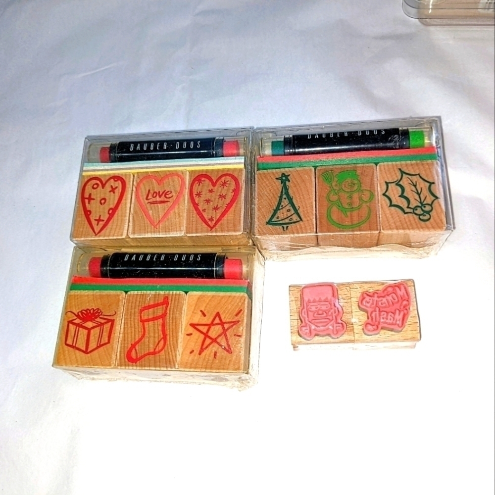 Mini Holiday Rubber Stamp Set NIB (x11)